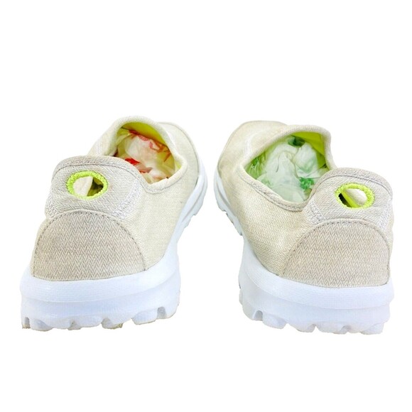 Skechers GO Walk Canvas Sneakers Tan Slip On Shoes 8.5 Women Foam Beach Festival - Picture 8 of 14
